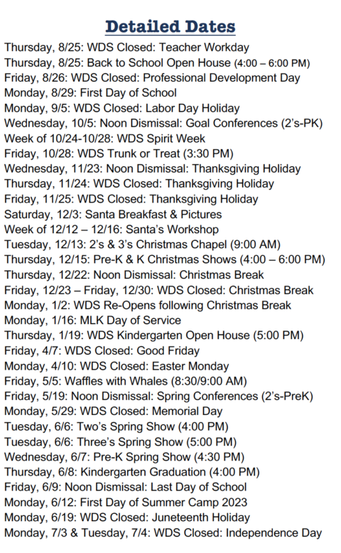 Calendar | Westhampton Day School