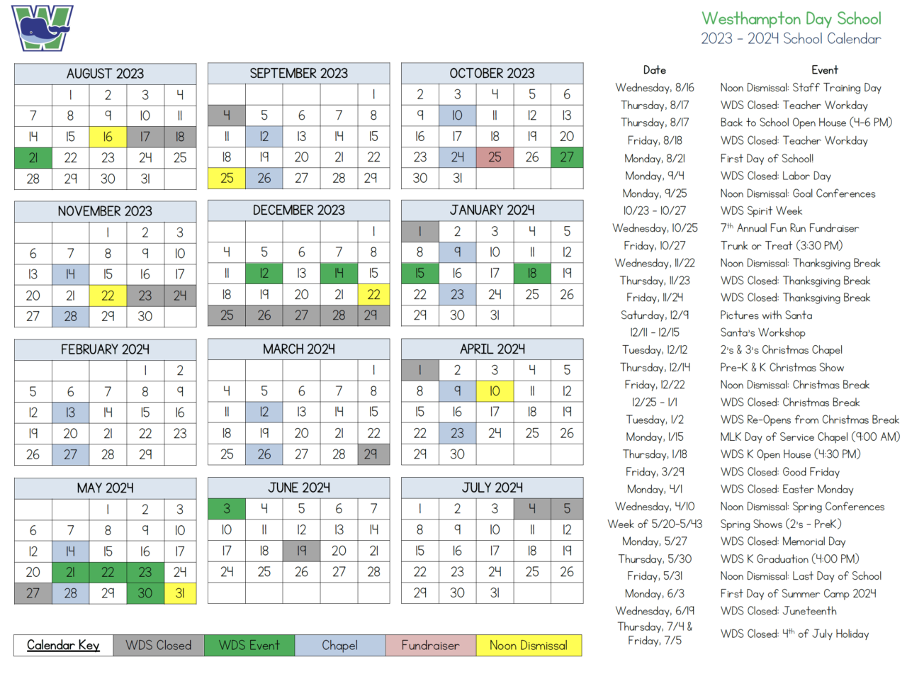 Calendar | Westhampton Day School